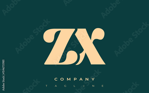 ZX Creative Abstract Typography Logo Design. Elegant logo combining bold typography and creative shapes, ideal for branding and identity solutions.