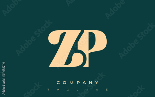 ZP Creative Abstract Typography Logo Design. Elegant logo combining bold typography and creative shapes, ideal for branding and identity solutions.