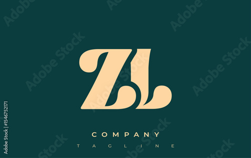 ZL Creative Abstract Typography Logo Design. Elegant logo combining bold typography and creative shapes, ideal for branding and identity solutions.