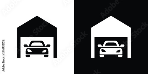Car garage icon of a flat style vector