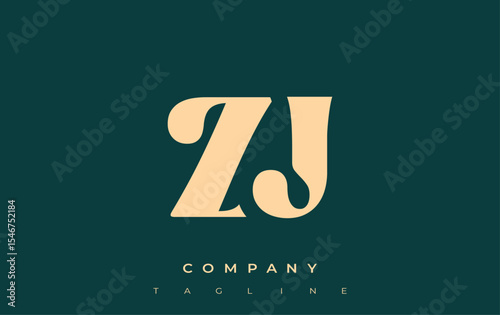 ZJ Creative Abstract Typography Logo Design. Elegant logo combining bold typography and creative shapes, ideal for branding and identity solutions.