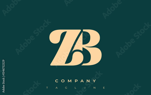 ZB Creative Abstract Typography Logo Design. Elegant logo combining bold typography and creative shapes, ideal for branding and identity solutions.