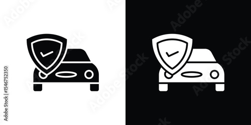 Car insurance icon of a flat style vector