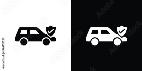 Car insurance icon of a flat style vector