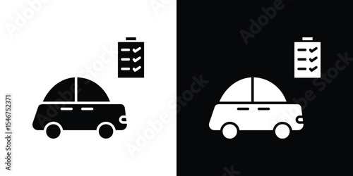 Car repair check list icon of a flat style vector
