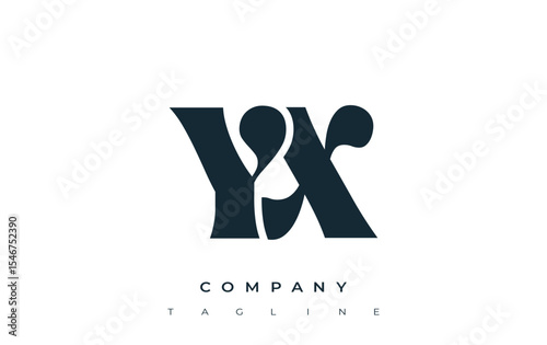 YX Creative Abstract Typography Logo Design. Elegant logo combining bold typography and creative shapes, ideal for branding and identity solutions.