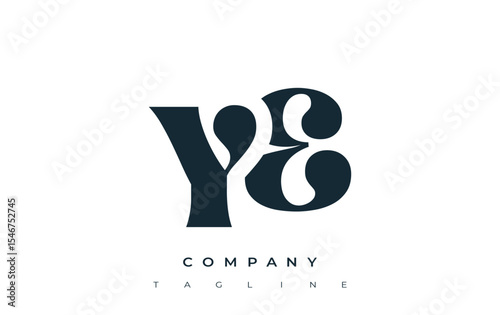 YE Creative Abstract Typography Logo Design. Elegant logo combining bold typography and creative shapes, ideal for branding and identity solutions.