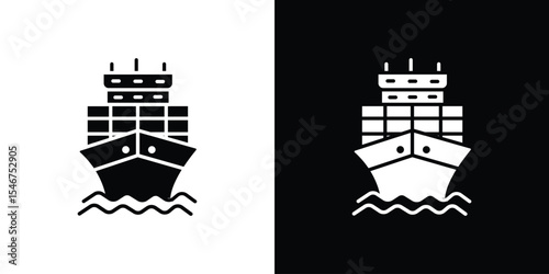 Cargo ship icon of a flat style vector