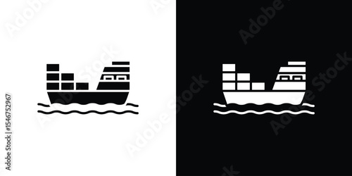 Cargo ship icon of a flat style vector