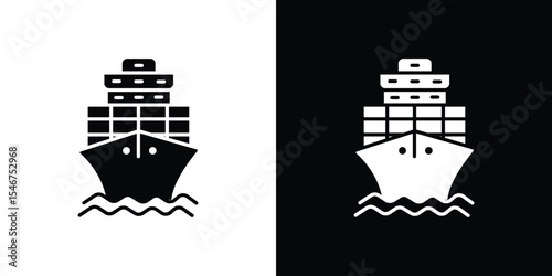 Cargo ship icon of a flat style vector