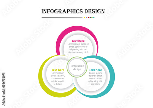 STP marketing infographic outline style with 3 point template with big circle cycle circular for slide presentation.ai