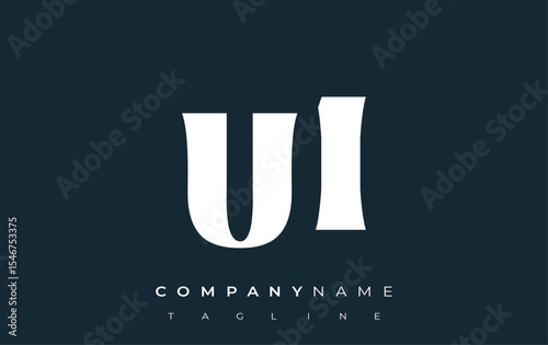UI Creative Abstract Typography Logo Design. Elegant logo combining bold typography and creative shapes, ideal for branding and identity solutions.