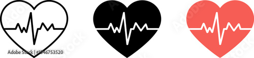 Heartbeat vector illustration: medical heart health, ekg, cardiology, and healthcare design element editable stock vector