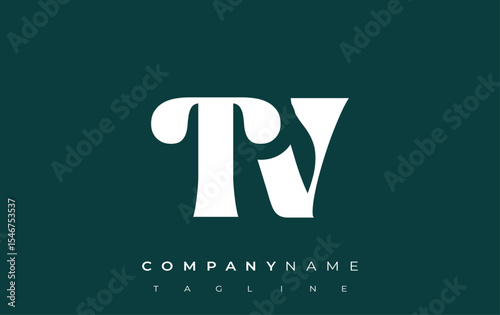 TV Creative Abstract Typography Logo Design. Elegant logo combining bold typography and creative shapes, ideal for branding and identity solutions.