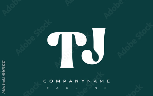 TJ Creative Abstract Typography Logo Design. Elegant logo combining bold typography and creative shapes, ideal for branding and identity solutions.