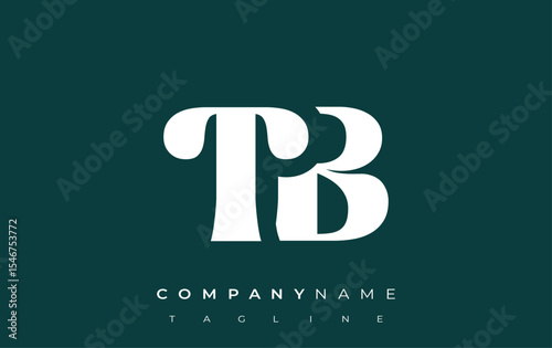 TB Creative Abstract Typography Logo Design. Elegant logo combining bold typography and creative shapes, ideal for branding and identity solutions.