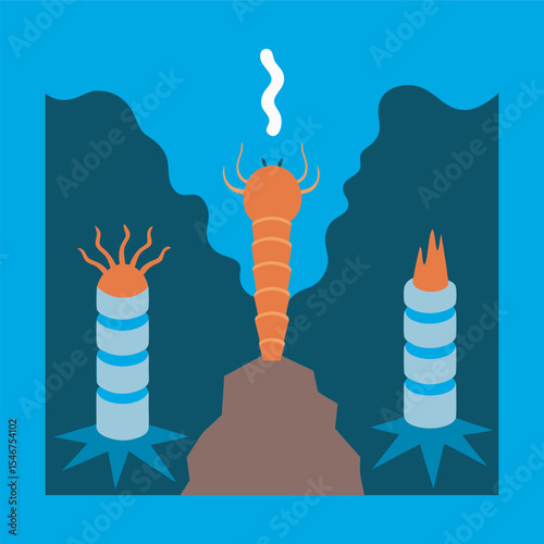 Hydrothermal Vent Deep Sea Creatures Artwork
