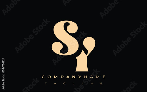 SY Creative Abstract Typography Logo Design. Elegant logo combining bold typography and creative shapes, ideal for branding and identity solutions.