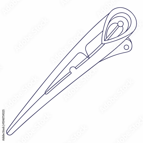 Minimalist hair clip illustration for beauty accessories marketing and hairstyling inspiration