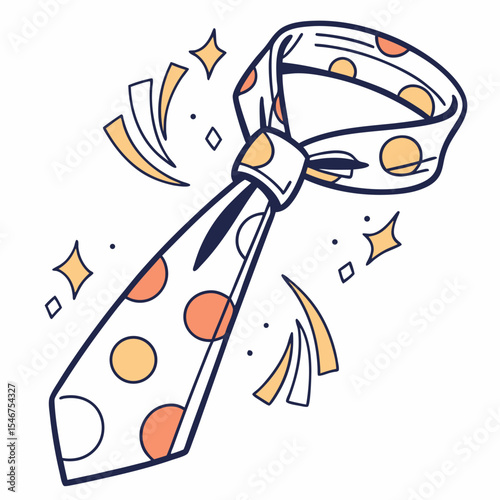 Playful polka dot tie illustration for fashion marketing and men’s accessories promotion