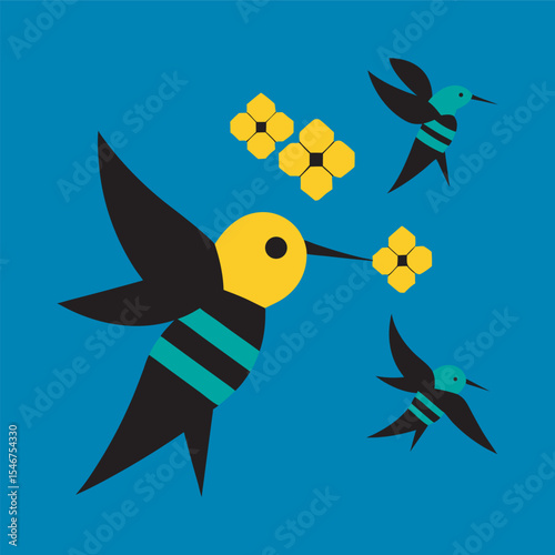 Bee Eater Hive Defense Bird Illustration
