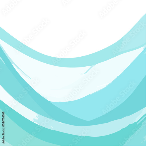 Abstract Aquatic Vector Background with Turquoise and White Waves