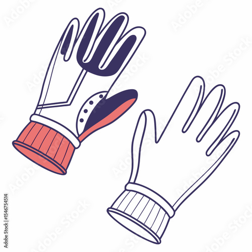 Colorful illustration of winter gloves for fashion accessories marketing and seasonal promotions