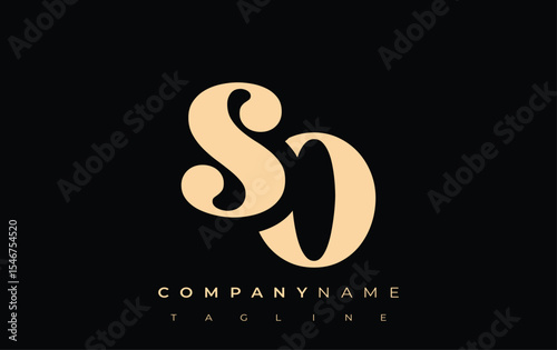 SO Creative Abstract Typography Logo Design. Elegant logo combining bold typography and creative shapes, ideal for branding and identity solutions.