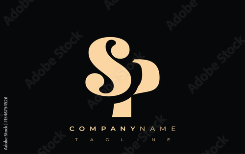 SP Creative Abstract Typography Logo Design. Elegant logo combining bold typography and creative shapes, ideal for branding and identity solutions.