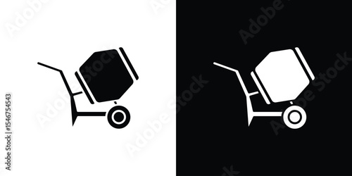 cement mixers icon of a flat style vector