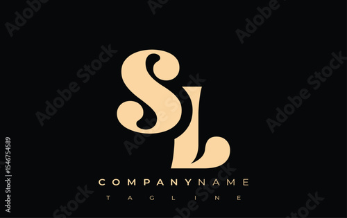SL Creative Abstract Typography Logo Design. Elegant logo combining bold typography and creative shapes, ideal for branding and identity solutions.