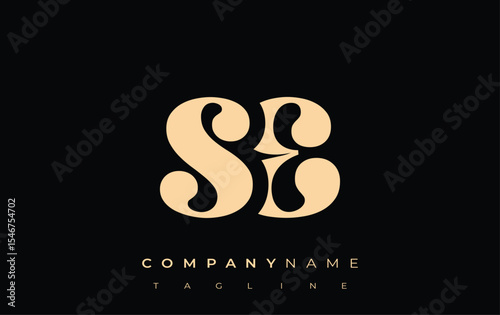 SE Creative Abstract Typography Logo Design. Elegant logo combining bold typography and creative shapes, ideal for branding and identity solutions.