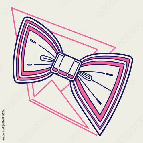 Stylish bow tie illustration for fashion accessories marketing and formal wear branding