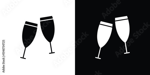 Champagne Glass icon of a flat style vector