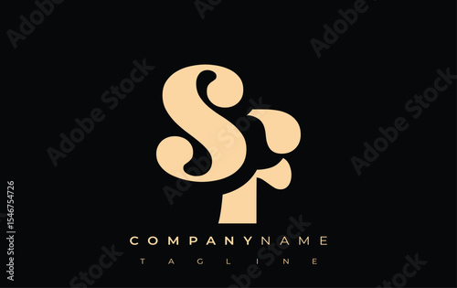 SF Creative Abstract Typography Logo Design. Elegant logo combining bold typography and creative shapes, ideal for branding and identity solutions.
