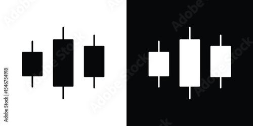 Chart candlestick icon of a flat style vector