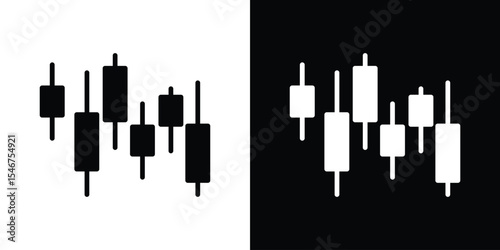 Chart candlestick icon of a flat style vector