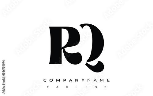 RQ Creative Abstract Typography Logo Design. Elegant logo combining bold typography and creative shapes, ideal for branding and identity solutions.