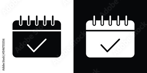 Check in calendar icon of a flat style vector