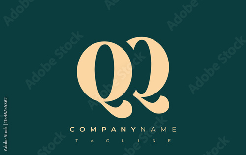 QQ Creative Abstract Typography Logo Design. Elegant logo combining bold typography and creative shapes, ideal for branding and identity solutions.