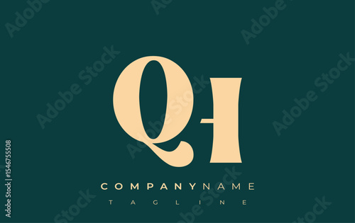 QH Creative Abstract Typography Logo Design. Elegant logo combining bold typography and creative shapes, ideal for branding and identity solutions.