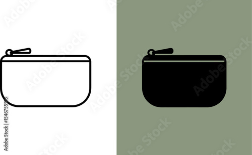 Minimalist coin purse vector illustration for fashion accessory design and graphic elements design use editable stock vector