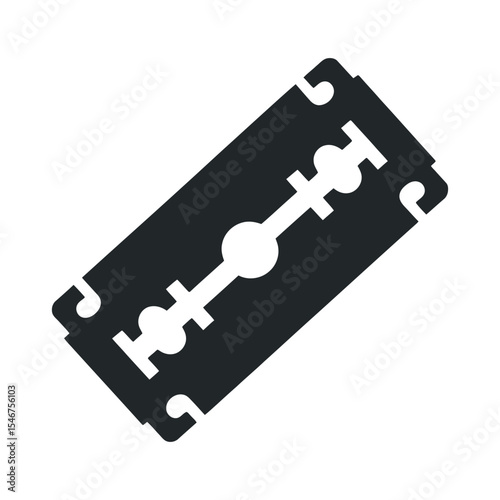 Simple black and white razor blade icon
