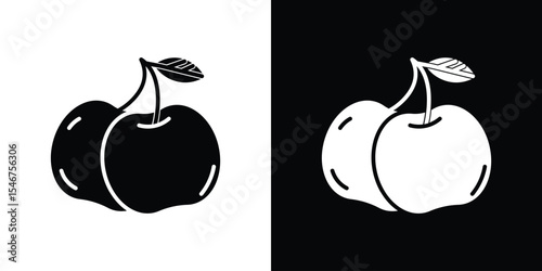 Cherry icon of a flat style vector