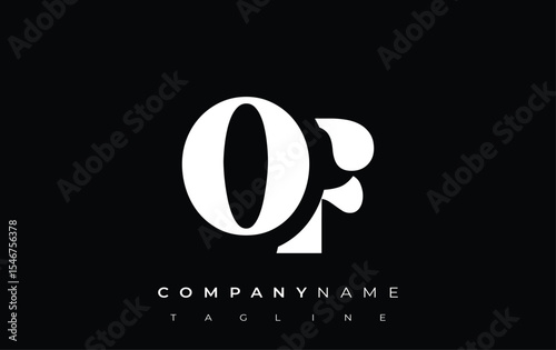 OF Creative Abstract Typography Logo Design. Elegant logo combining bold typography and creative shapes, ideal for branding and identity solutions.