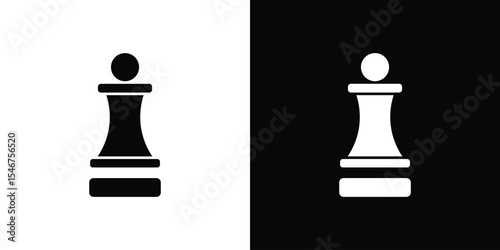 Chess pawn icon of a flat style vector