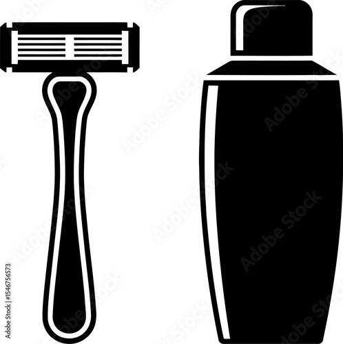 Razor and aftershave vector illustration for men grooming and shaving routine products and accessories editable stock vector