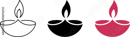 Diwali diya vector illustration, hindu festival of lights, deepavali lamp graphic design element vector editable stock vector