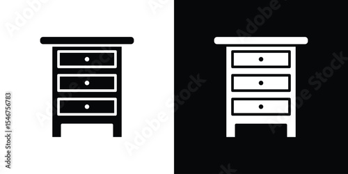 Chest of drawers icon of a flat style vector