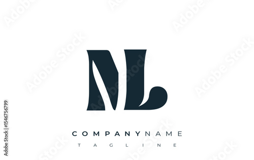 NL Creative Abstract Typography Logo Design. Elegant logo combining bold typography and creative shapes, ideal for branding and identity solutions.